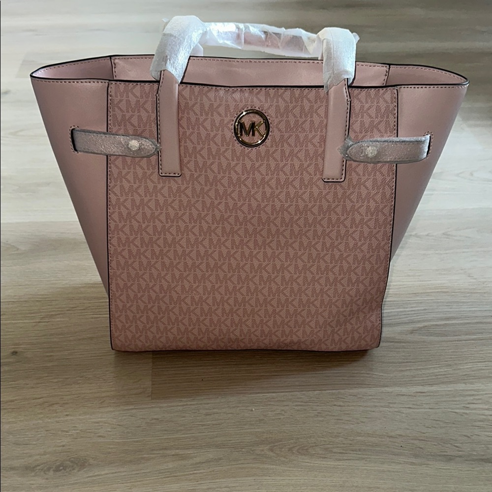 Never Used ! Michael Kors Pink Structured Tote with Embossed Design